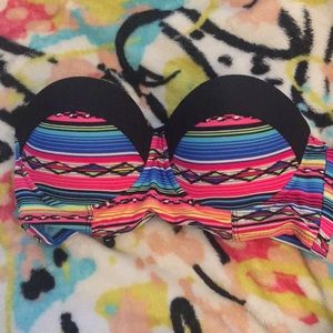 Strapless Multicolored Bikini Top